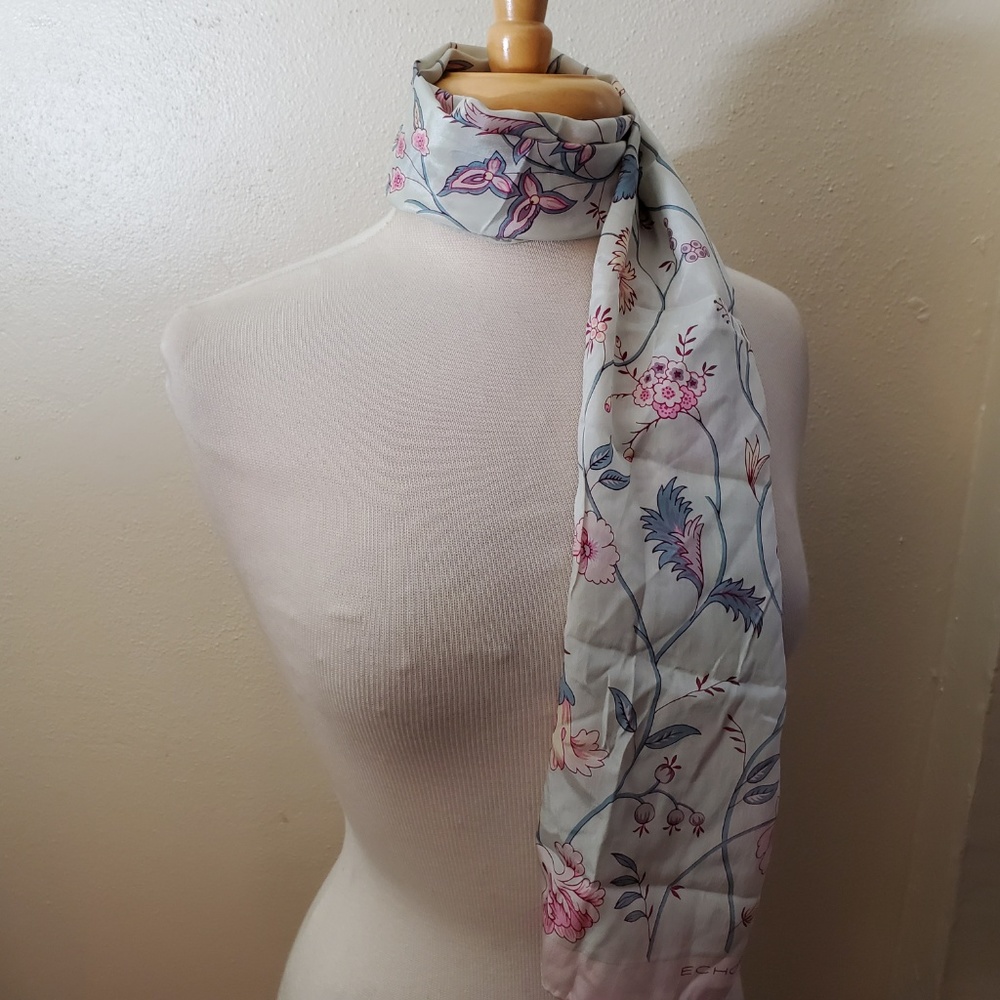 Echo Silk Floral Rectangle Scarf - image 5